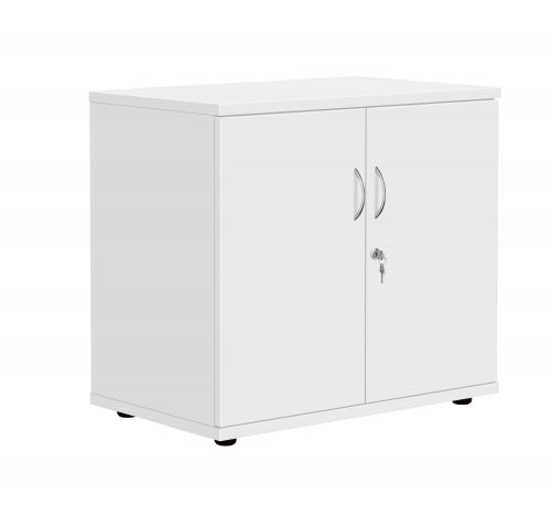 Fraction Plus Desk High Double Door Cupboard inc. 1 Shelf - White