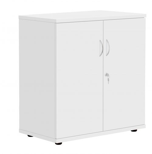Fraction Plus Double Door Cupboard inc. 1 Shelf - White