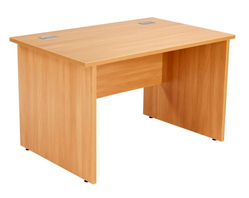 Fraction Plus Panel End 120 Rectangular Workstation - Beech