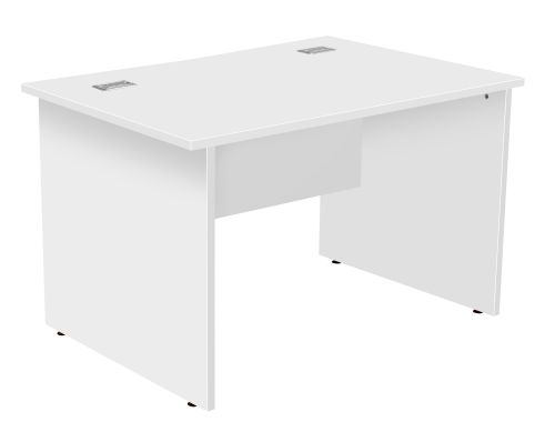 Fraction Plus Panel End 120 Rectangular Workstation - White