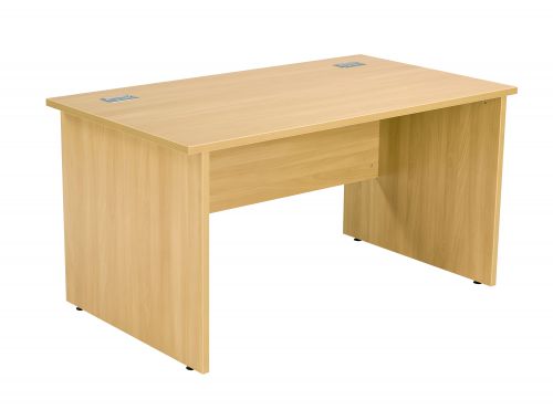 Fraction Plus Panel End 140 Rectangular Workstation - Nova Oak