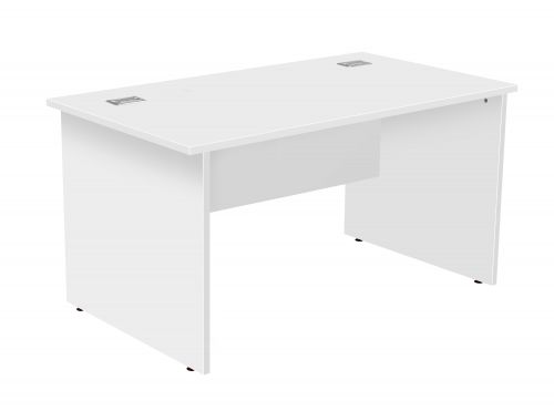 Fraction Plus Panel End 140 Rectangular Workstation - White