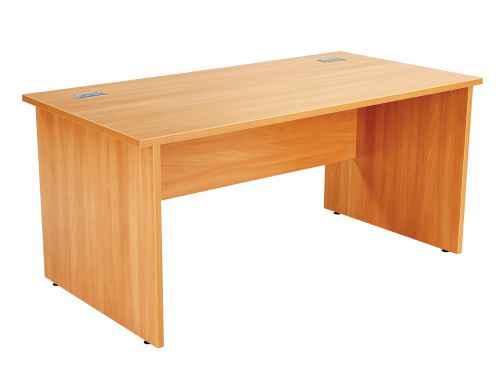 Fraction Plus Panel End 160 Rectangular Workstation - Beech