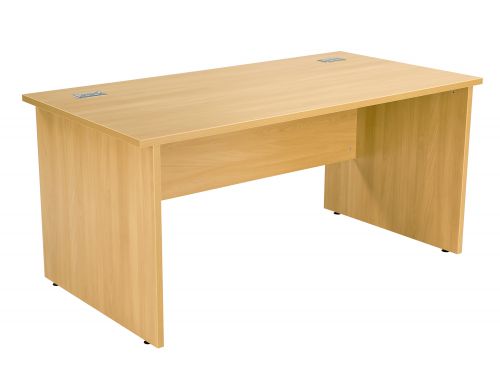 Fraction Plus Panel End 160 Rectangular Workstation - Nova Oak