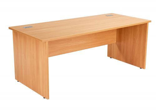 Fraction Plus Panel End 180 Rectangular Workstation - Beech