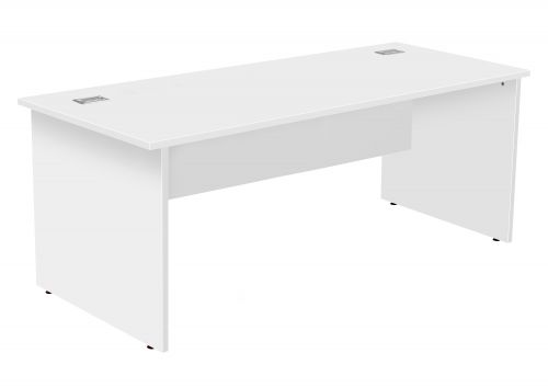 Fraction Plus Panel End 180 Rectangular Workstation - White
