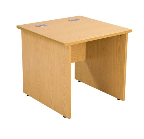 Fraction Plus Panel End 80 Rectangular Workstation - Beech