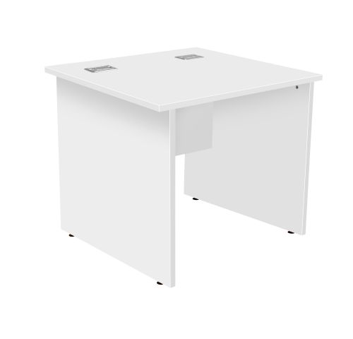 Fraction Plus Panel End 80 Rectangular Workstation - White