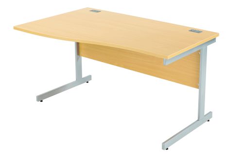 Fraction Plus Left Hand Wave Workstation - Nova Oak with Silver Frame