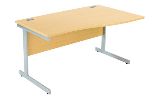 Fraction Plus Right Hand Wave Workstation - Nova Oak with Silver Frame