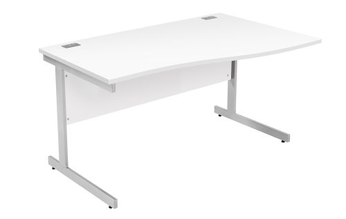 Fraction Plus Right Hand Wave Workstation - White with Silver Frame