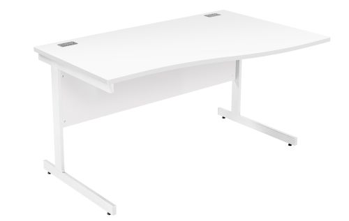 Fraction Plus Right Hand Wave Workstation - White with White Frame