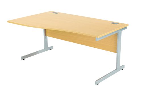 Fraction Plus Left Hand Wave Workstation - Nova Oak with Silver Frame