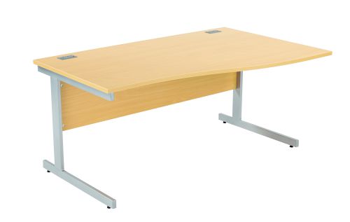 Fraction Plus Right Hand Wave Workstation - Nova Oak with Silver Frame