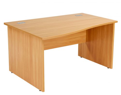 Fraction Plus Panel End Left Hand 140 Wave Workstation - Beech