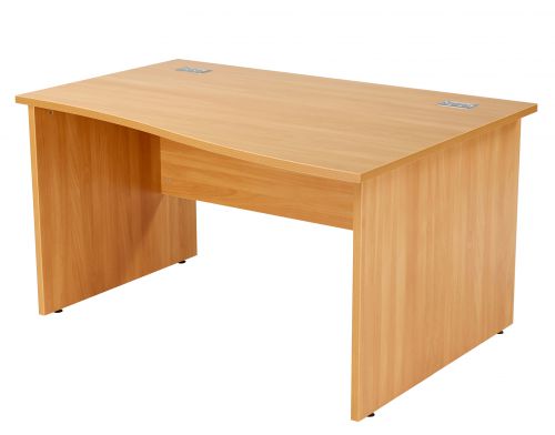 Fraction Plus Panel End Right Hand 140 Wave Workstation - Beech