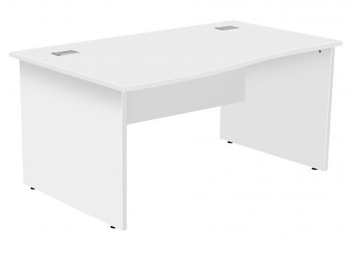 Fraction Plus Panel End Left Hand 160 Wave Workstation - White