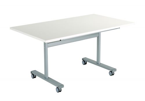 Gyrate Rectangular Flip Top Meeting Table - White