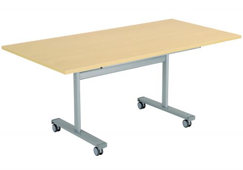 Gyrate Rectangular Flip Top Meeting Table - Nova Oak