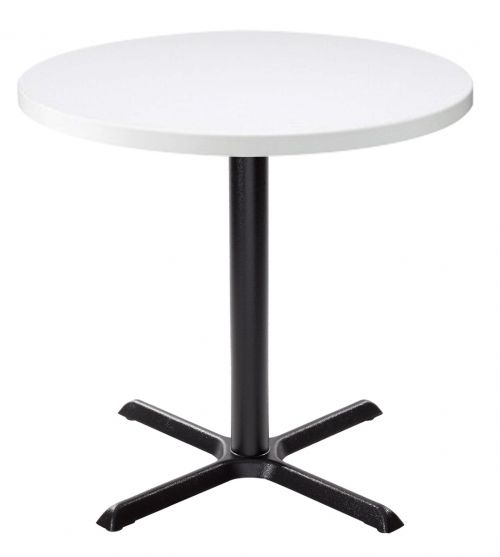 Orlando Round Dining Table - White with Black Column