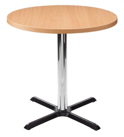Orlando Round Dining Table - Beech with Chrome Column