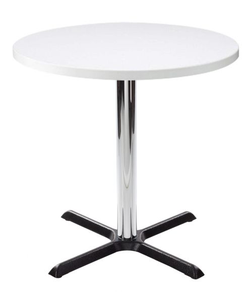 Orlando Round Dining Table - White with Chrome Column