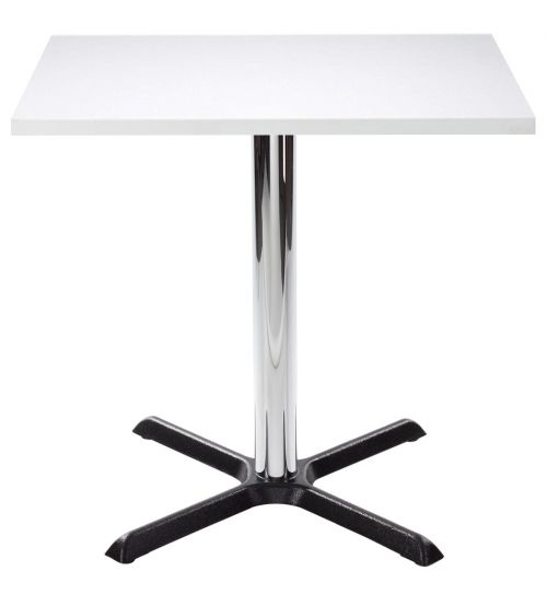 Orlando Square Dining Table - White with Chrome Column