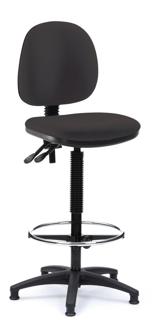 Pyramid Mid Back Draughting Chair - Black