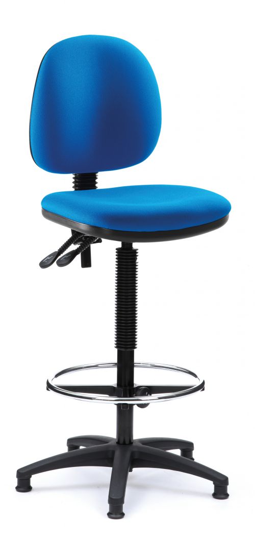 Pyramid Mid Back Draughting Chair - Blue