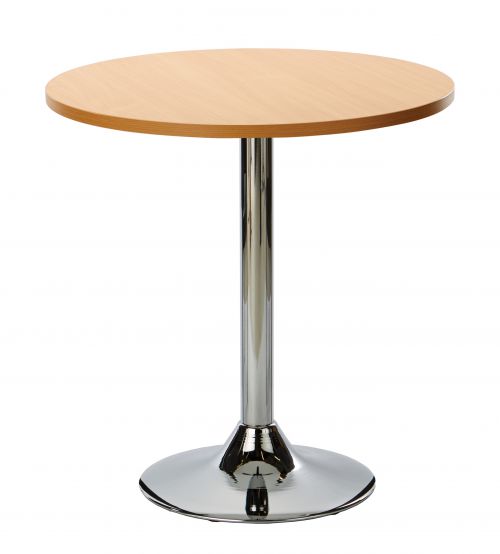 Ramiro Round Dining Table - Beech with Chrome Column