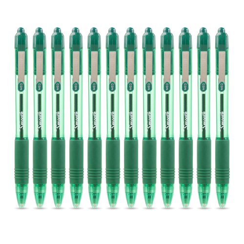 Zebra Z-Grip Smooth Rectractable Ballpoint Pen 1.0mm Tip Green (Pack 12) - 22564