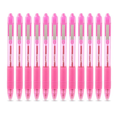 Zebra Z-Grip Smooth Rectractable Ballpoint Pen 1.0mm Tip Pink (Pack 12) - 22567