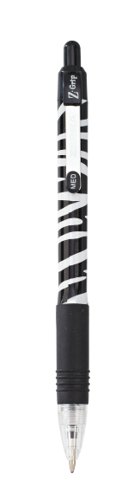 Zebra Z-Grip Animal Ballpoint Pen Zebra Print Medium Point Black (Pack 12) - 16801