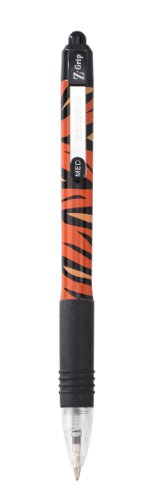 Zebra Z-Grip Animal Ballpoint Pen Tiger Print Medium Point Black (Pack 12) - 16802